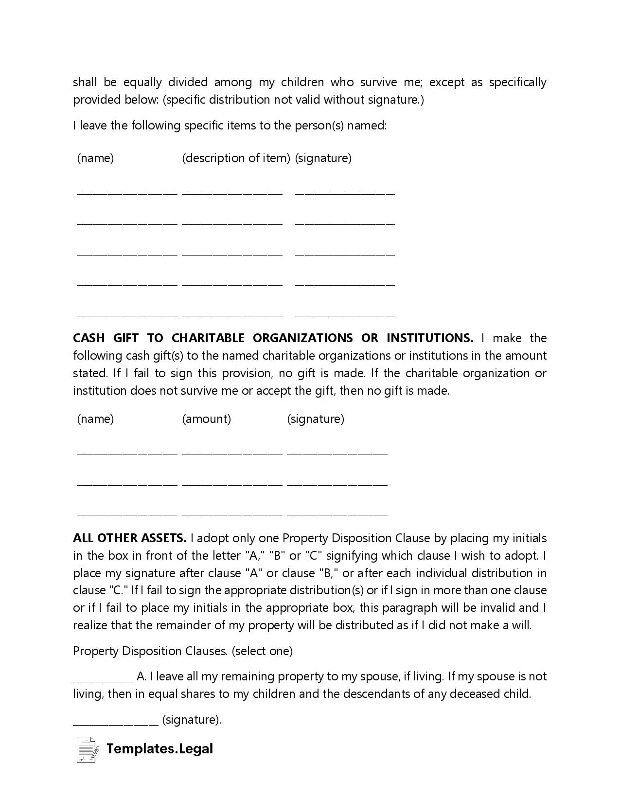 Alabama Last Will And Testament Templates (Free) [Word, Pdf, Odt] within Printable Alabama Blank Will Forms