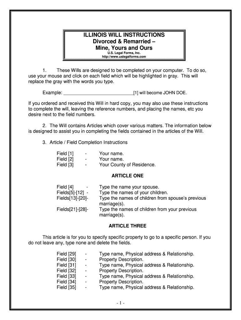 Fill And Sign The Illinois Will Formcreate Your Own Willus Legal Forms within Printable Illinois Blank Will Forms