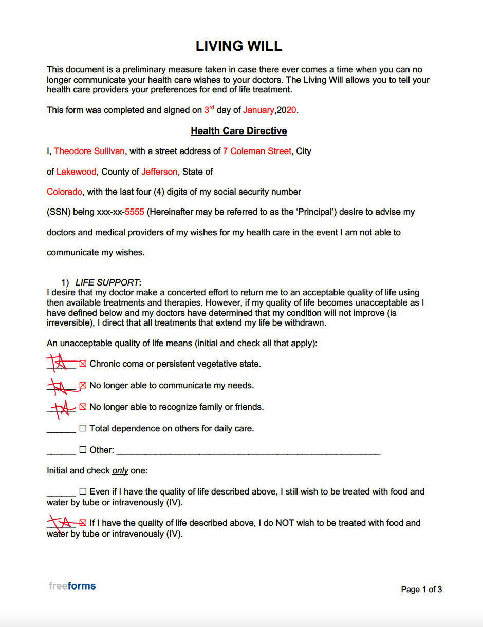 Free Living Will Forms | Pdf | Word for Printable Washington Blank Will Forms