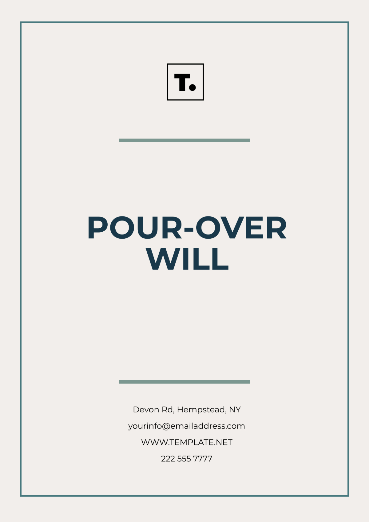 Free Pour-Over Will Template To Edit Online within Printable Pour Over Wills