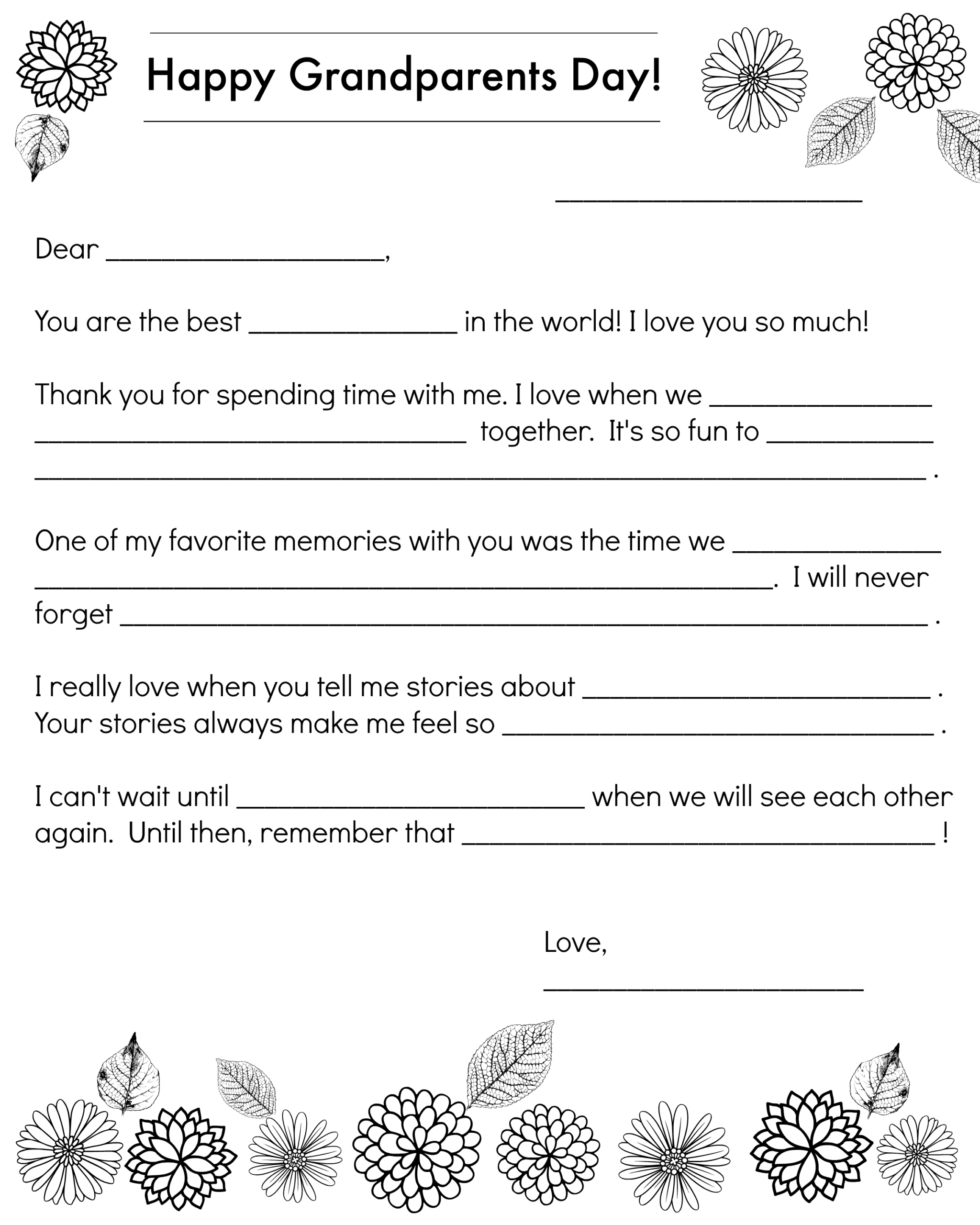 Free Printable: A Letter To Grandparents with regard to Printable Will For Grandparent