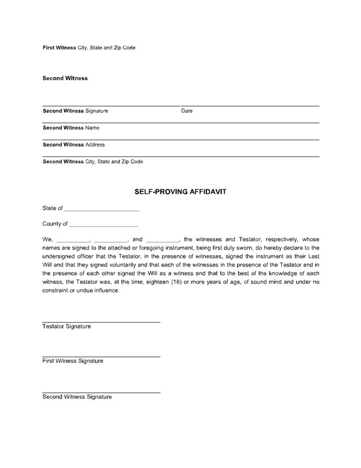 Printable Wisconsin Blank Will Forms