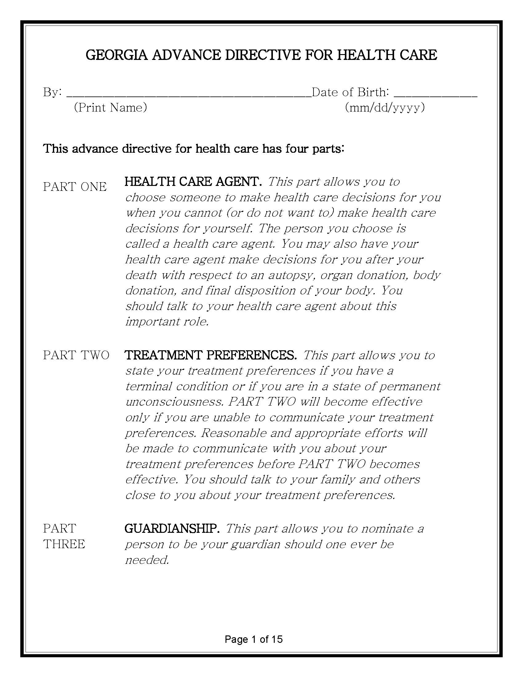 Georgia Will Forms | Last Will And Testament | Living Will with regard to Printable Georgia Blank Will Forms