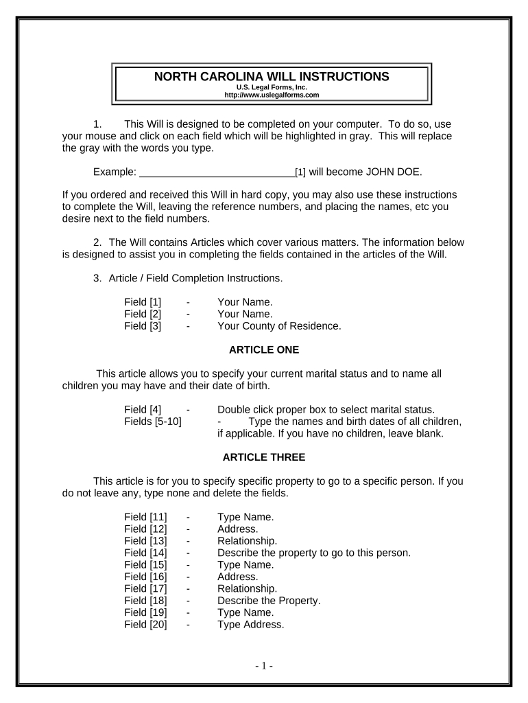 Last Will And Testament Nc: Fill Out &amp;amp; Sign Online | Dochub pertaining to Printable North Carolina Blank Will Forms