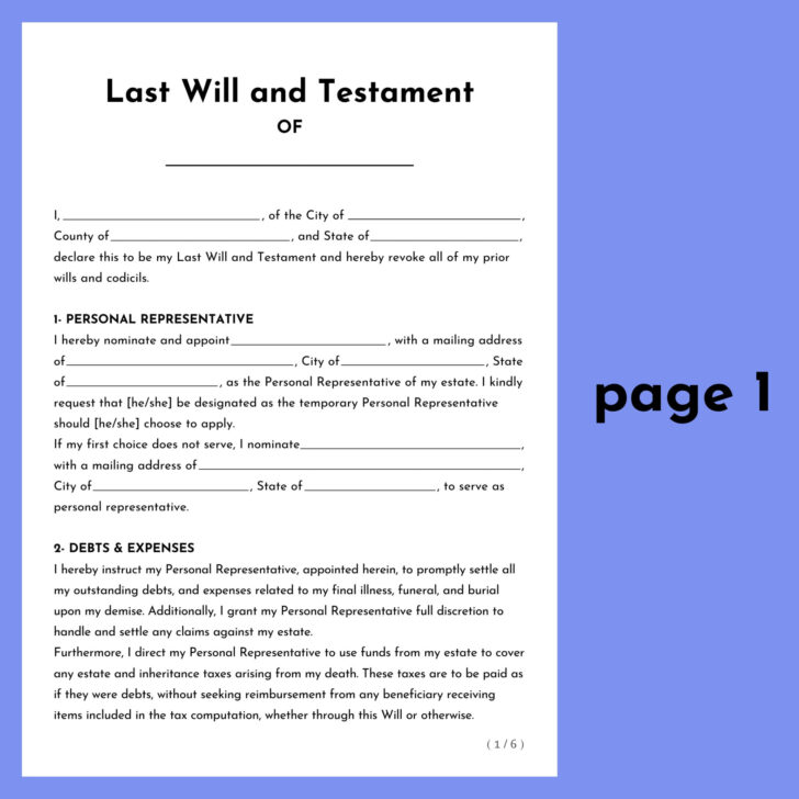 Printable Mississippi Blank Will Forms