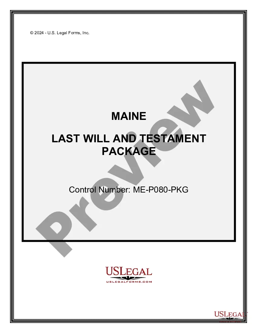 Maine Last Will And Testament Package - Last Will And Testament with Printable Maine Blank Will Forms