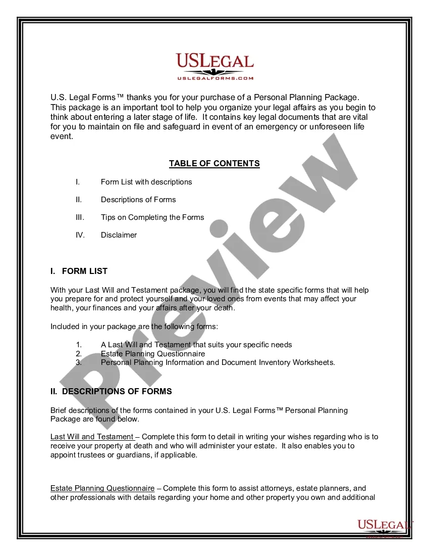 Missouri Last Will And Testament Package - Last Will Testament for Printable Missouri Blank Will Forms